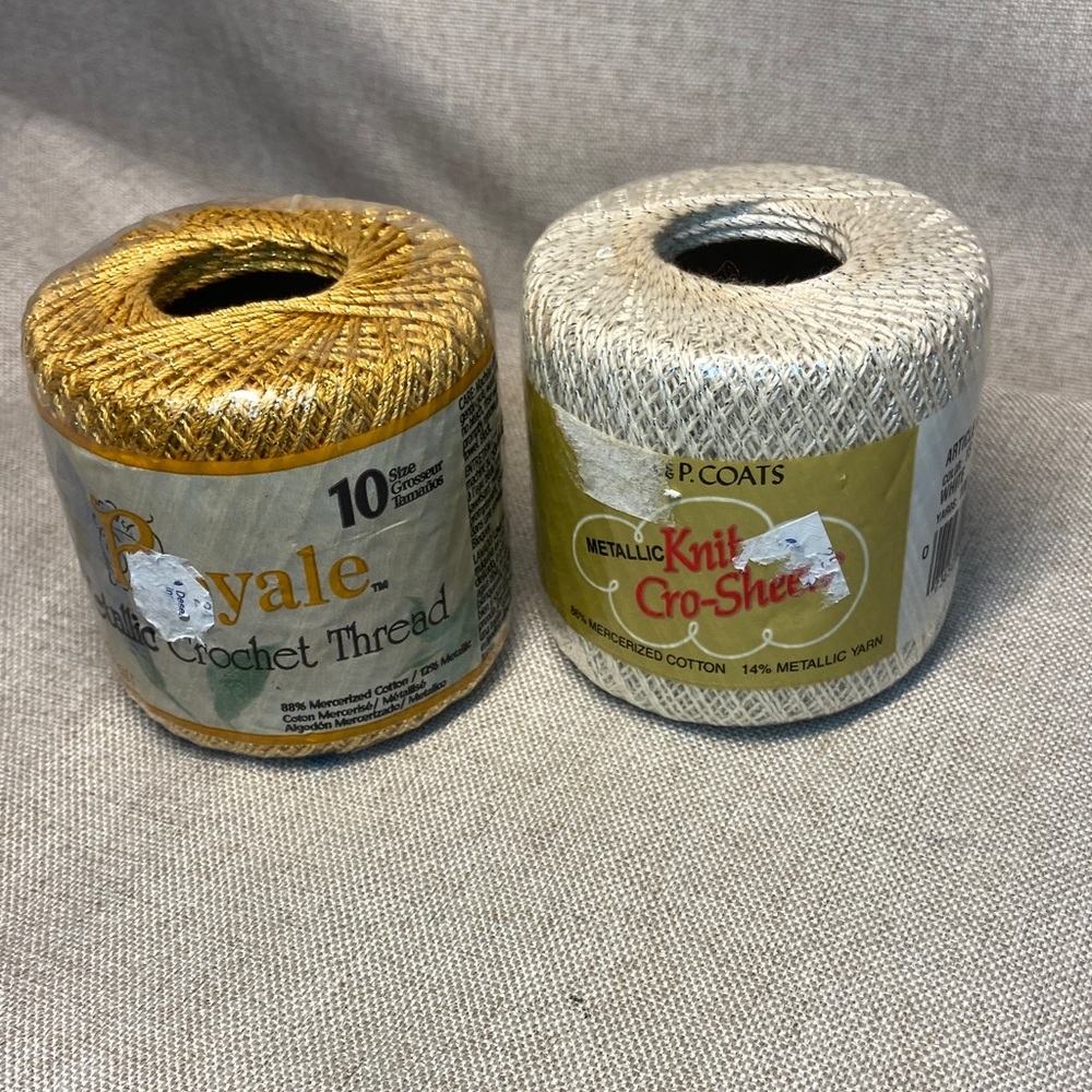 Metallic Crochet Thread - Gold and Silver